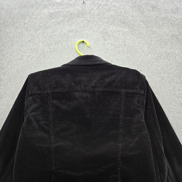 Lauren Jeans Co. Ralph Women Jacket L Black Corduroy Trucker Button - Picture 6 of 7